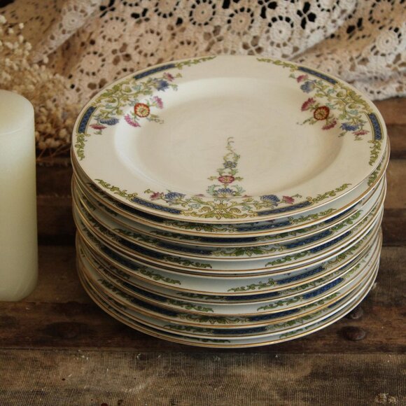 Vintage 1920s 1930s Dinner Plate, Hutschenreuther Selb Bavaria. Floral China, - Picture 4 of 10